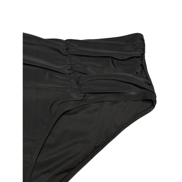 Womens High Waisted Bikini Swim Bottoms Set Black Floral Pattern Size 3XL New - Picture 4 of 9